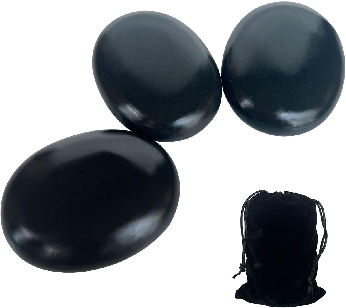 Basalt Massage Stones, Set of Three