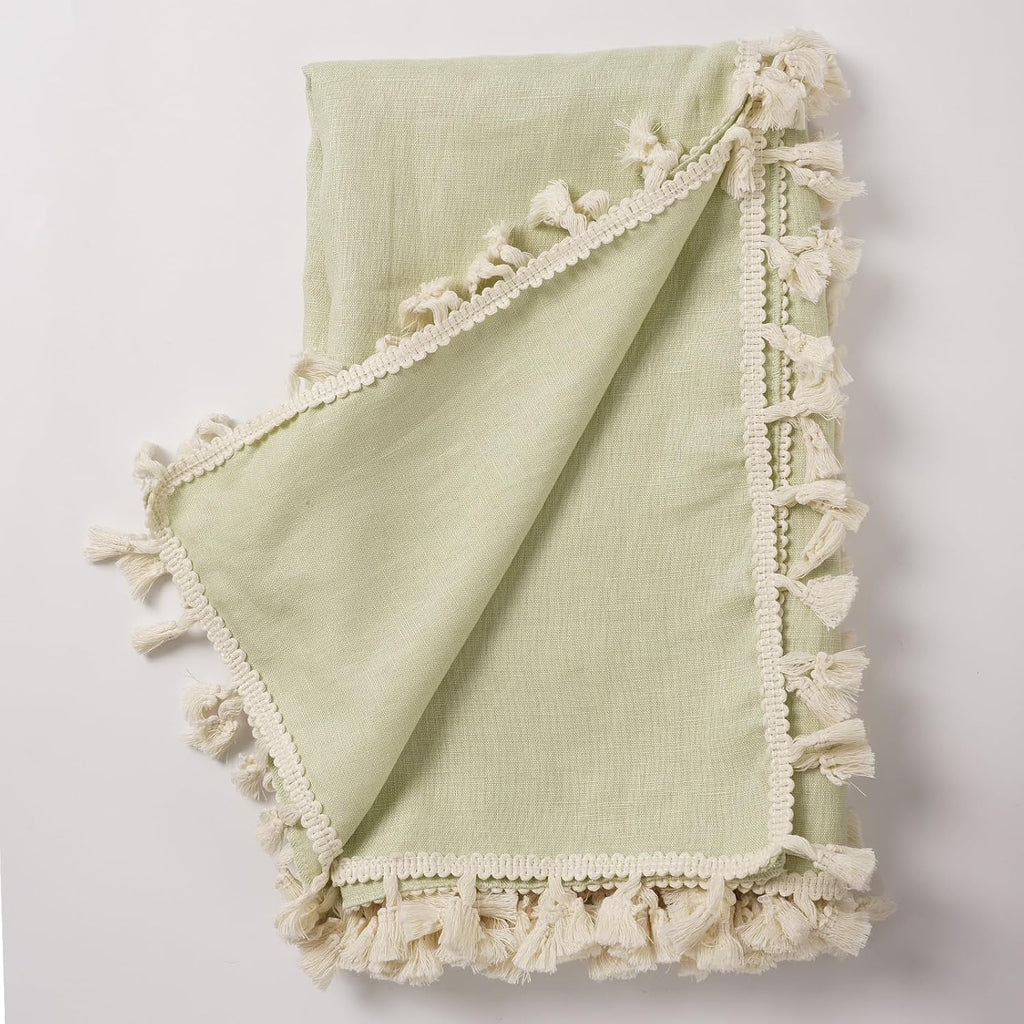 Pure Linen Fringed Throw