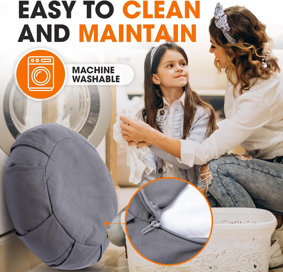 Buckwheat Meditation Cushion, Charcoal