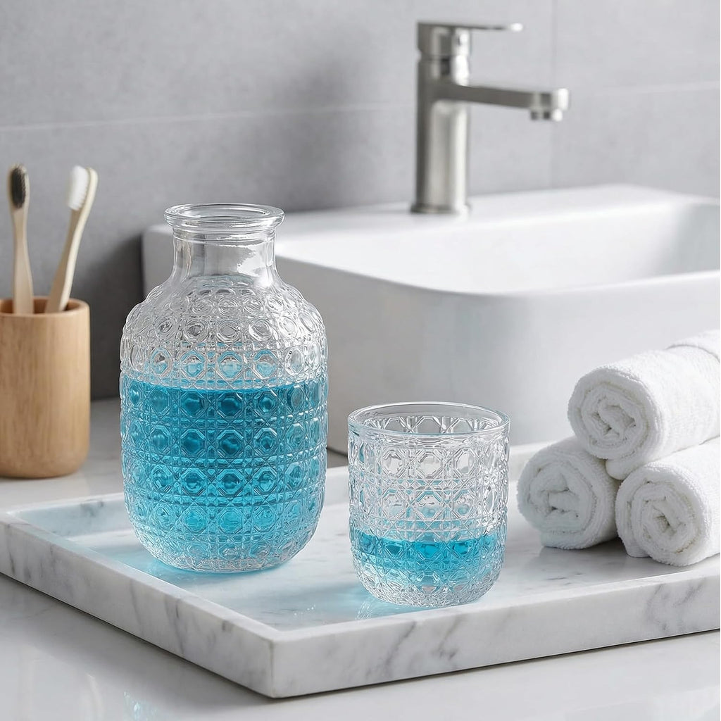 Hobnail Glass Bedside Carafe Set