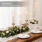 Fluted Glass Hurricane Candle Holders, Set of Three