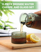 Fluted Glass Bedside Carafe Set