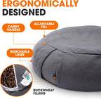 Buckwheat Meditation Cushion, Charcoal