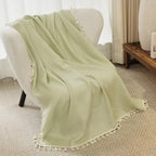 Pure Linen Fringed Throw