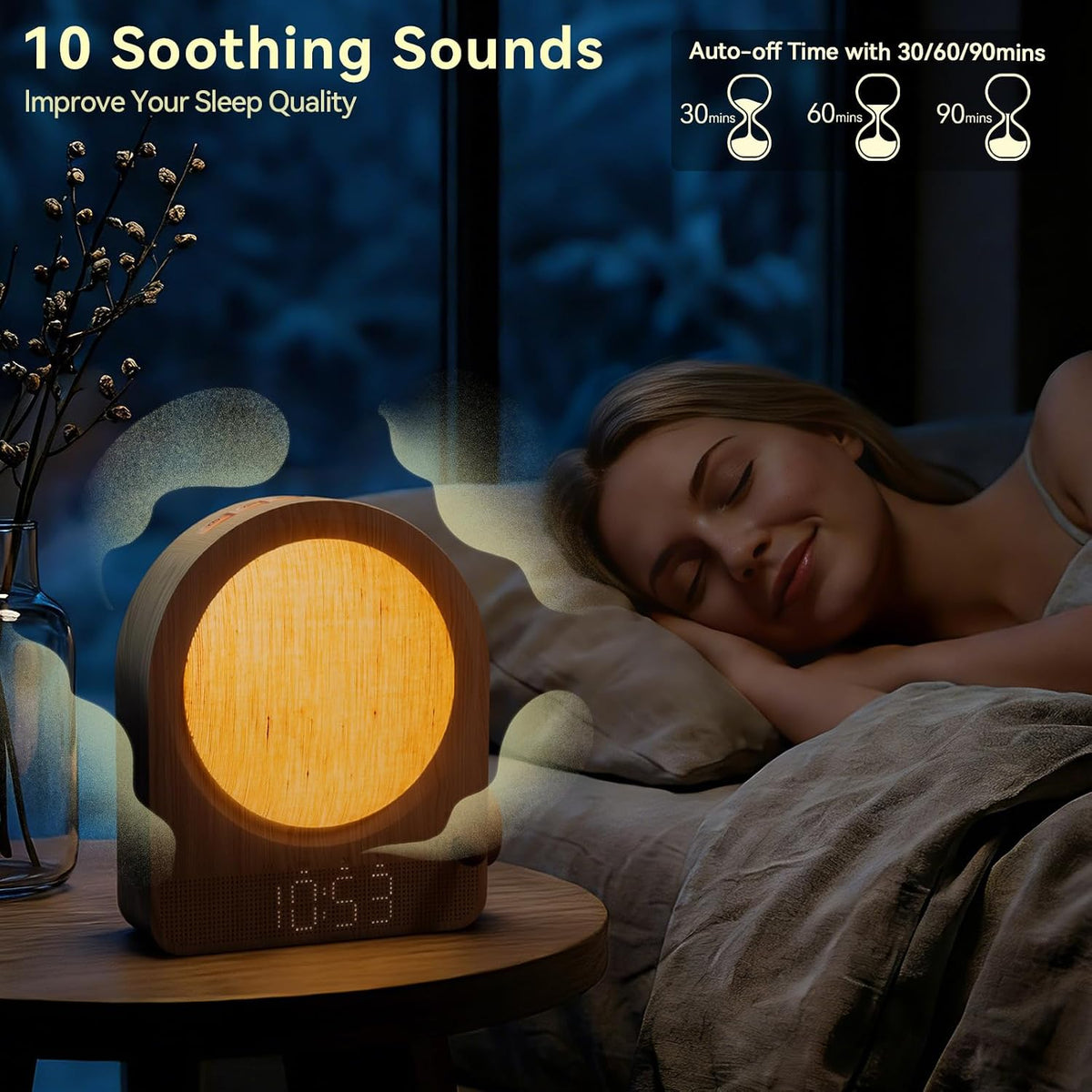 Wood Grain Sunrise Alarm Clock