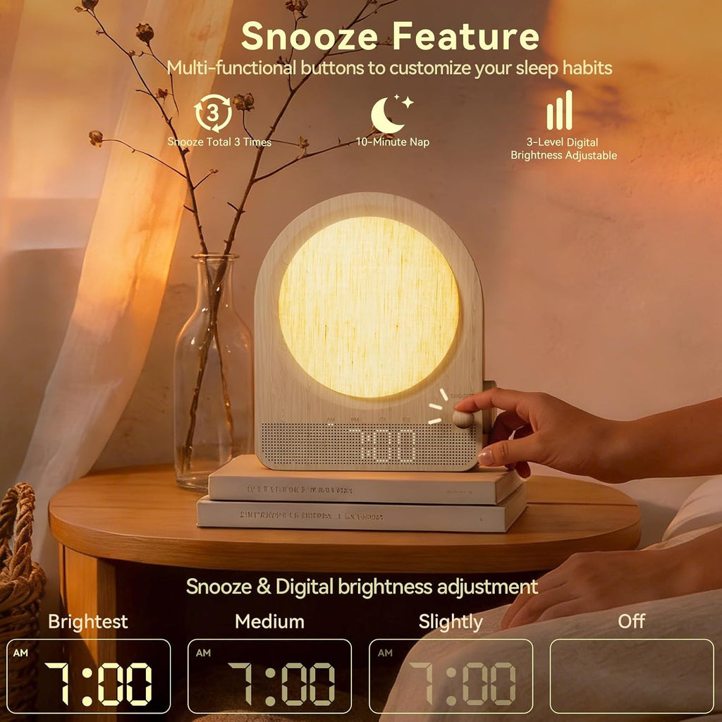 Wood Grain Sunrise Alarm Clock