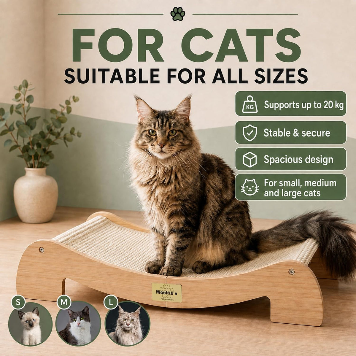 Solid Wood Scratcher Lounge