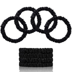 Mulberry Silk Scrunchies, Black, Set of Four