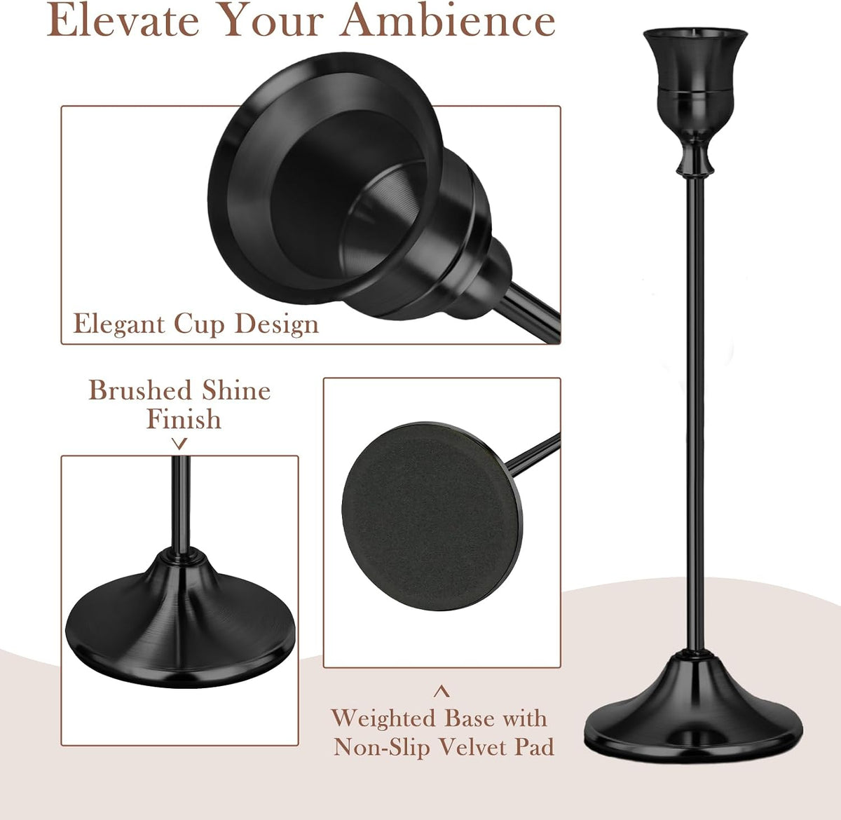 Weighted Taper Candlestick Set of Six