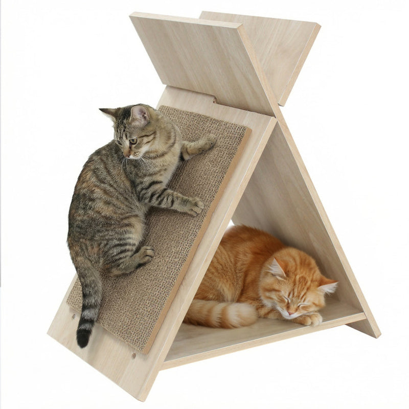 Wooden A-Frame Cat Scratcher