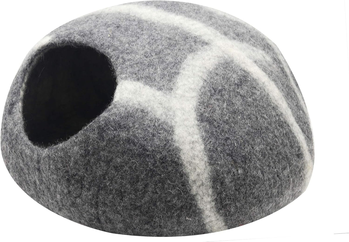 Natural Wool Cat House, Stone Grey