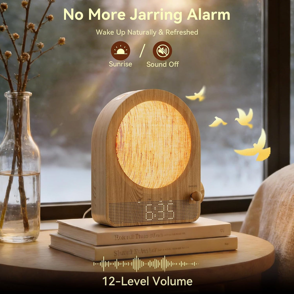 Wood Grain Sunrise Alarm Clock