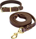 Braided Leather Leash and Collar Set