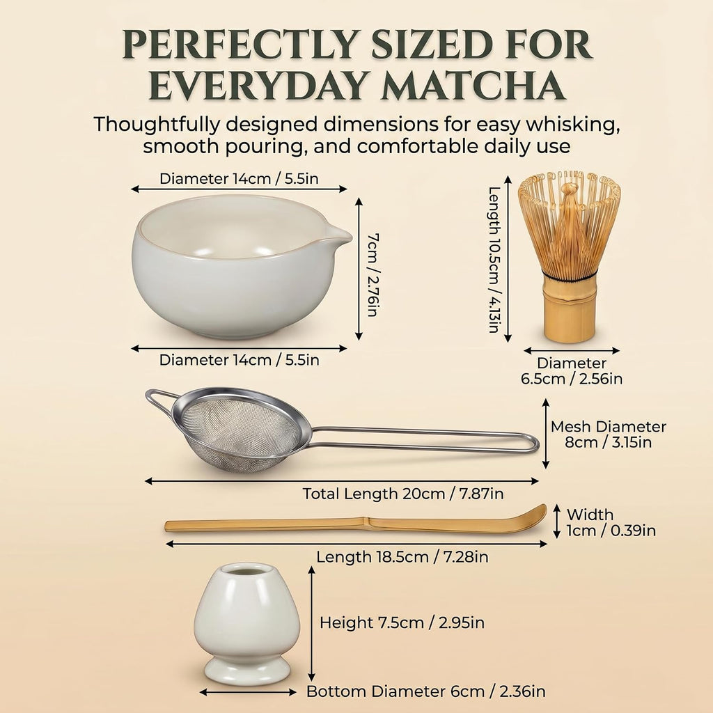 Ceramic Matcha Set with Bamboo Whisk