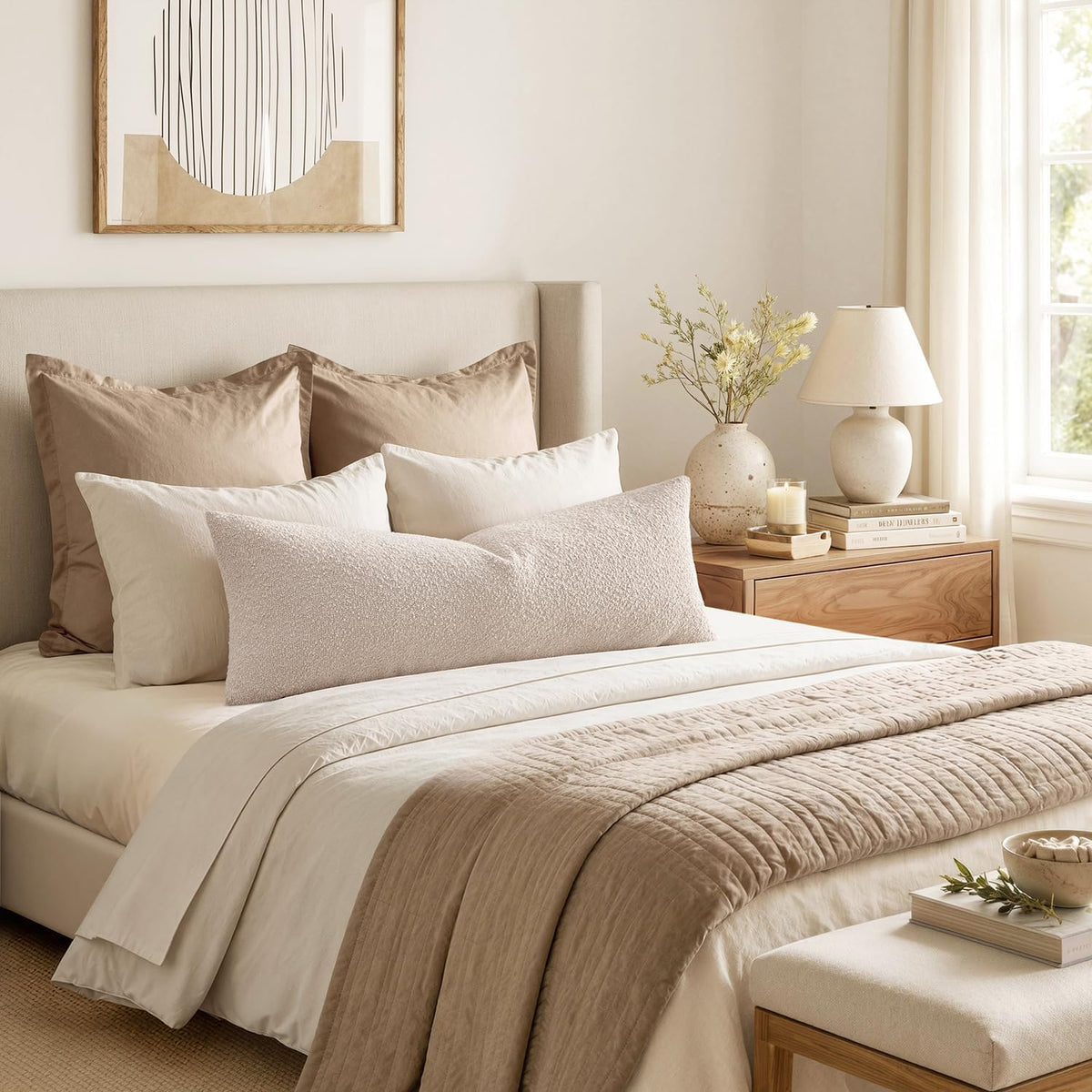 Textured Boucle Lumbar Pillow Cover