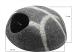 Natural Wool Cat House, Stone Grey