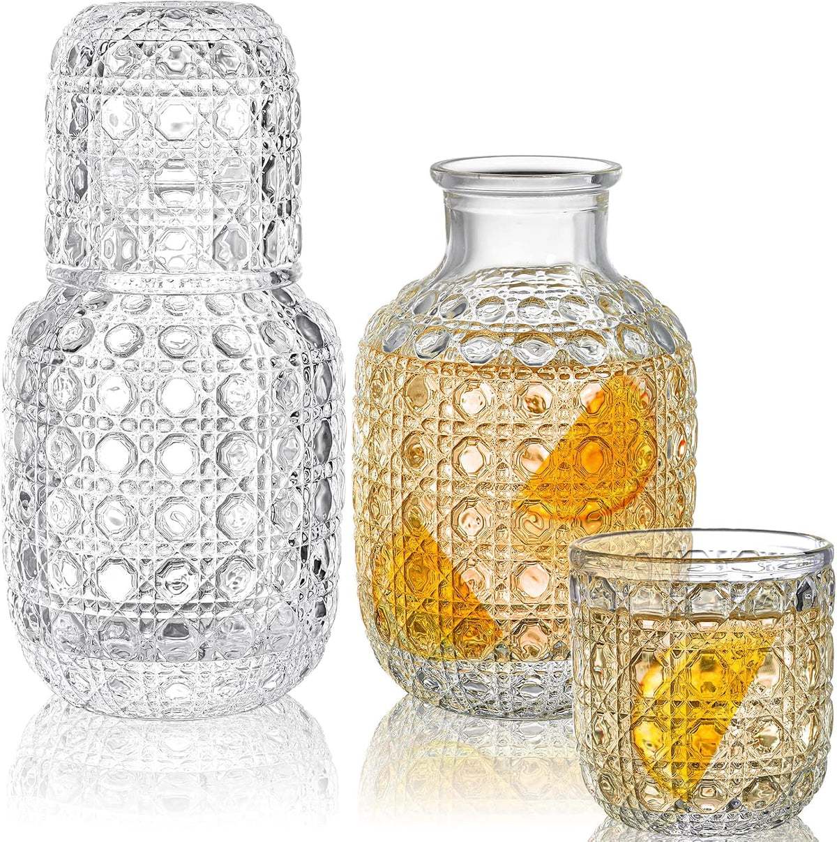 Hobnail Glass Bedside Carafe Set