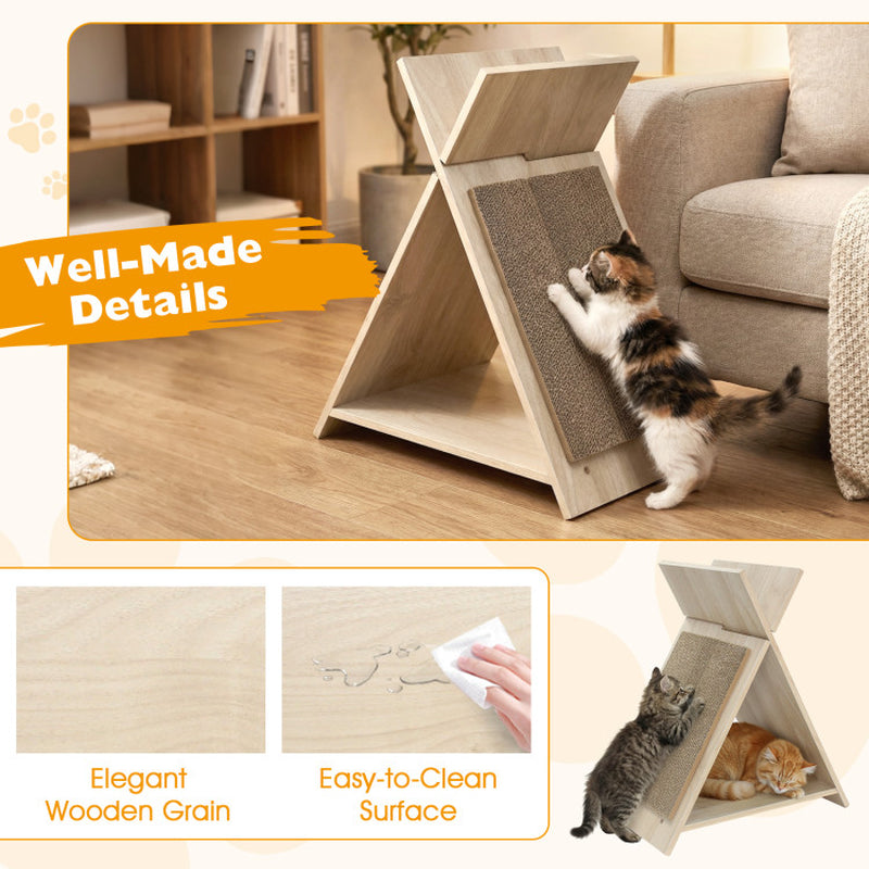 Wooden A-Frame Cat Scratcher