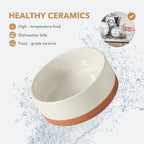 Raised Ceramic Pet Bowls, Acacia Wood