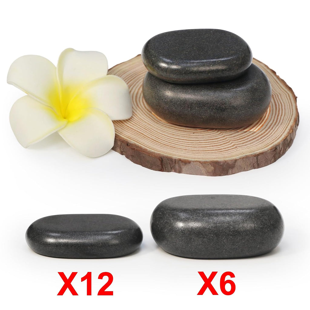 Basalt Hot Stone Set in Bamboo Case