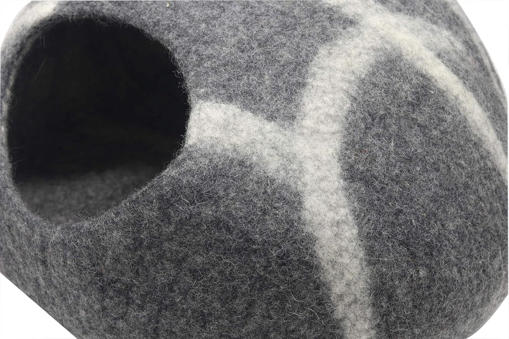 Natural Wool Cat House, Stone Grey