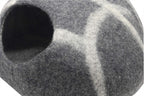 Natural Wool Cat House, Stone Grey