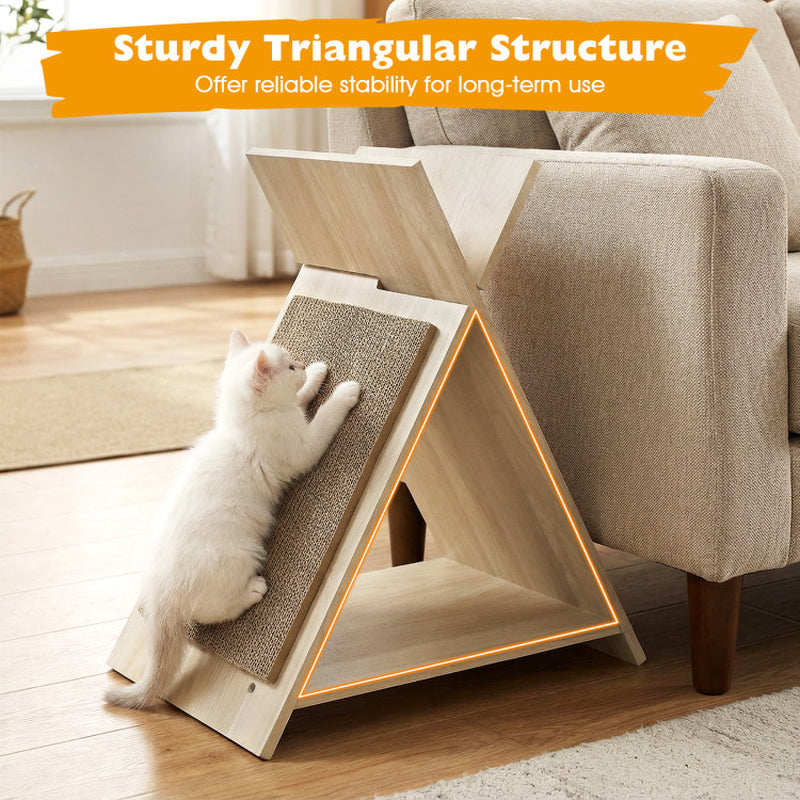 Wooden A-Frame Cat Scratcher