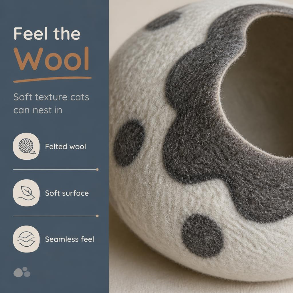 Hand-Felted Wool Cat Cave
