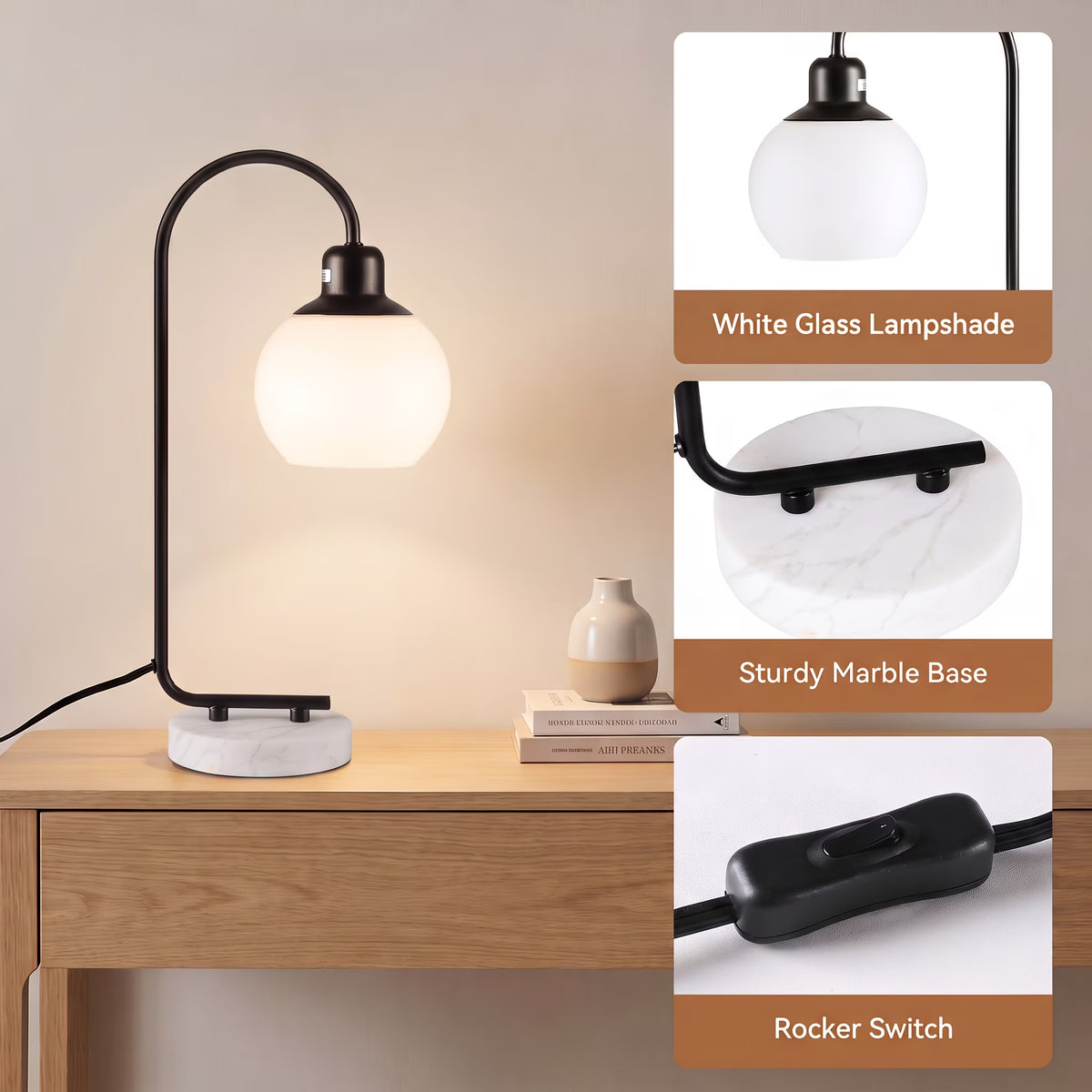 Marble Base Globe Table Lamp