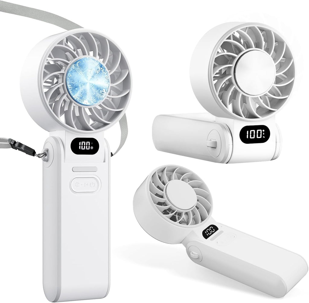 Ice-plate turbo fan in white, three angles